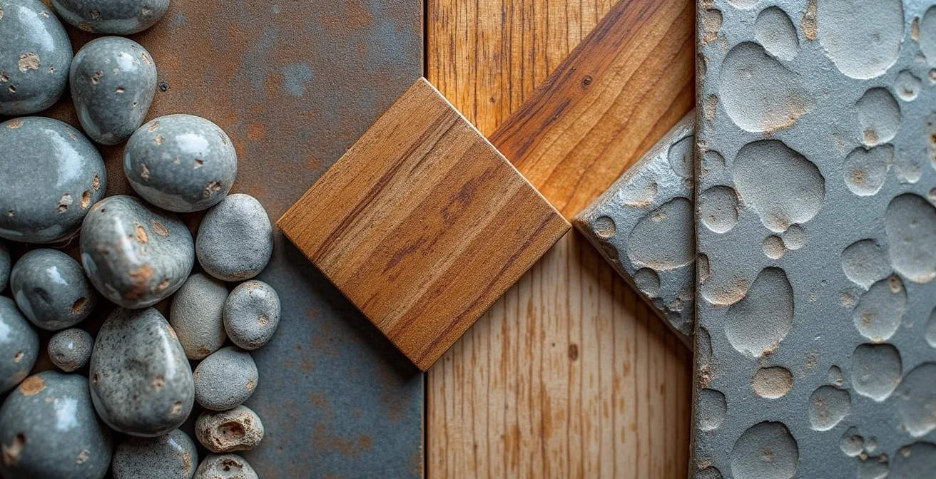 Makroaufnahme verschiedener Texturen und natürlicher Materialien