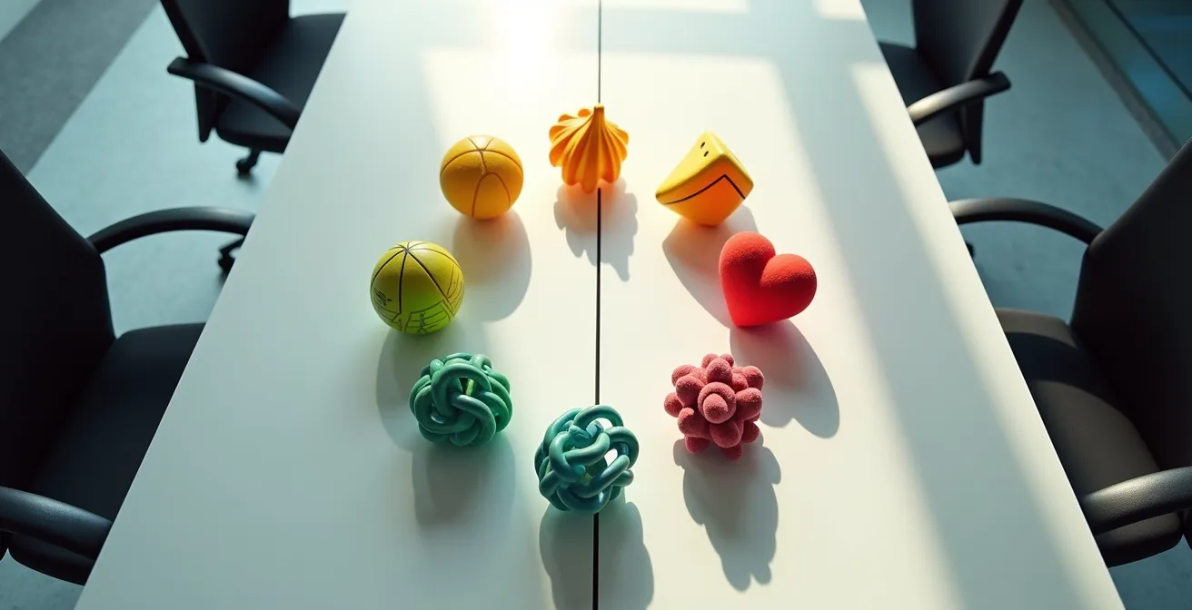 Ampelsystem zur Bewertung von 10 Gesundheitsdimensionen am Arbeitsplatz mit rot-gelb-grün Farbkodierung