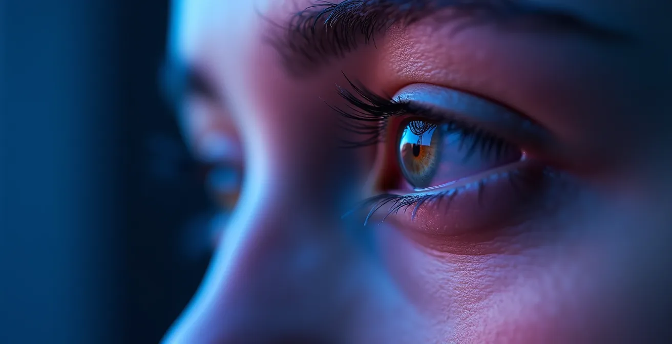 Visualisierung der überaktiven Amygdala im Gehirn bei Schlafmangel, die das Depressionsrisiko erhöht