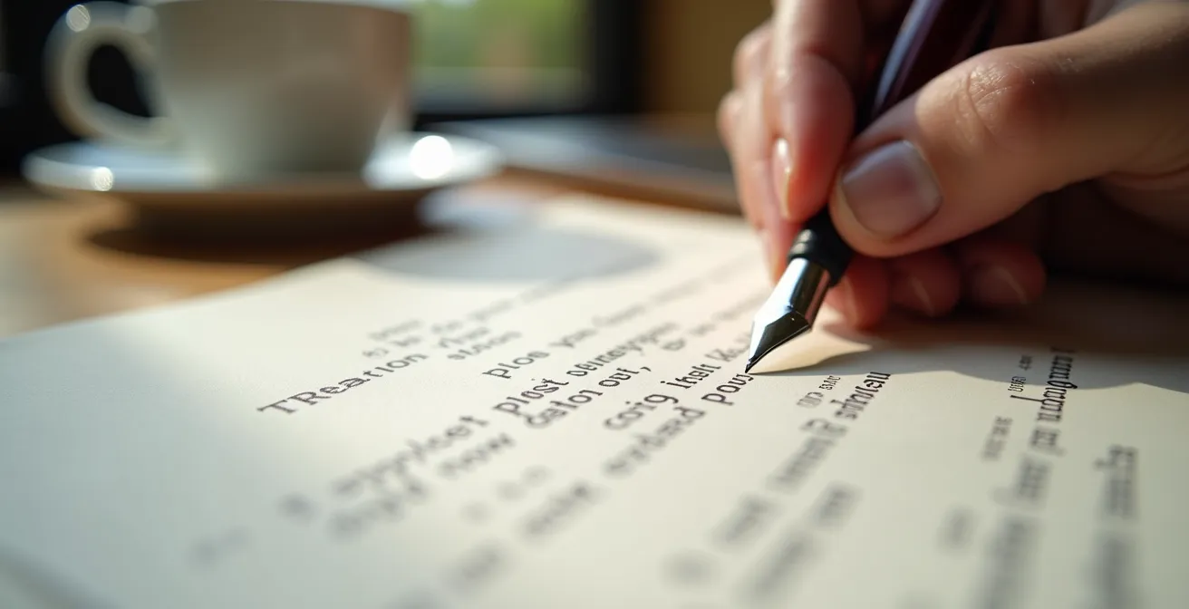 Detailaufnahme eines strukturierten Stress-Tagebuchs zur Erfassung von Stressauslösern