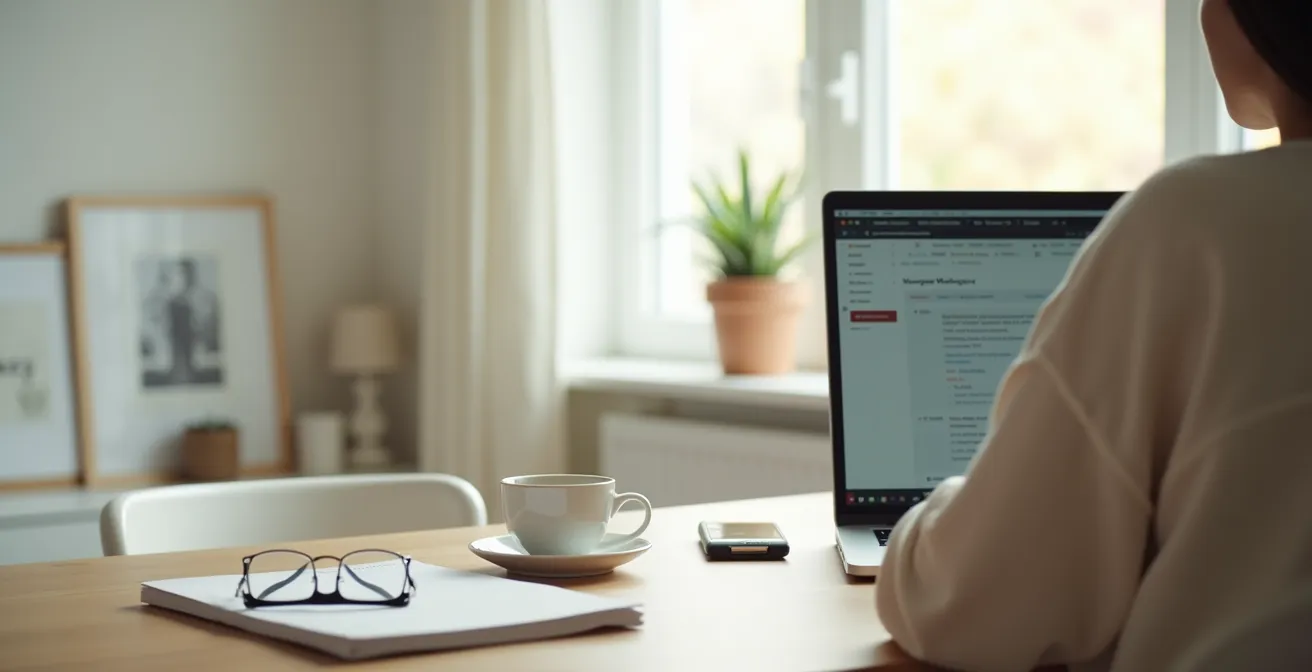 Hände tippen auf einer Laptop-Tastatur bei der Suche nach systemischen Therapeuten in Deutschland